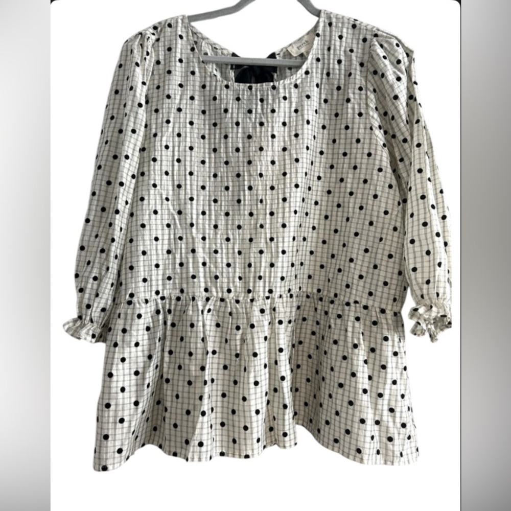 Perch long sleeve peplum blouse